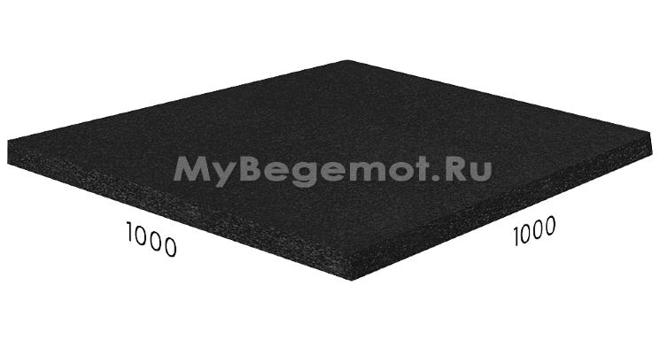 Резиновая плитка RUBBLEX STANDART, 100x100 см, черная