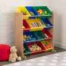 Стеллаж для хранения с 12 контейнерами KidKraft, яркий-натур