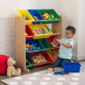 Стеллаж для хранения с 12 контейнерами KidKraft, яркий-натур