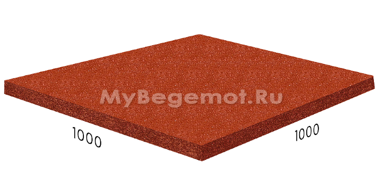 Резиновая плитка RUBBLEX STANDART, 100x100 см, терракот