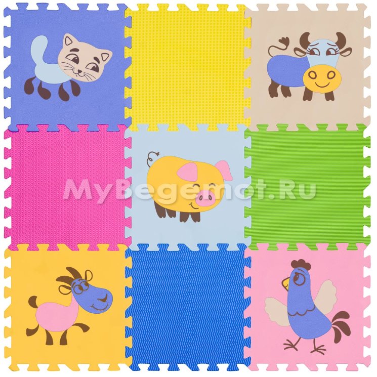 Набор мягких плиток коврик-пазл Funkids™ "Домашние Животные-10"