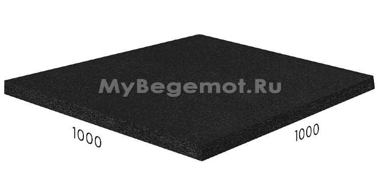 Резиновая плитка на пазлах RUBBLEX SPORT, 100x100 см, черная
